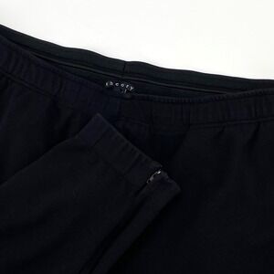 Theory Mens XL Black Tapered Jogger Pants Ankle Zip Elastic Drawstring Waist